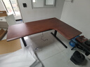 木藝生轉角雙電機電動(dòng)升降電腦桌家用辦公雙人L型桌子工作臺拐角書(shū)桌 雙電2節插排右拐角3cm實(shí)木胡桃色 1.6*1.1M(升級加強版收納橫梁) 曬單實(shí)拍圖