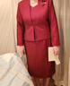 恒源祥喜婆婆婚宴裝兩件套媽媽婚宴禮服小個(gè)子旗袍秋季高貴套裝裙冬 酒紅色 0689 常規 有內襯 XL 110-120斤 曬單實(shí)拍圖