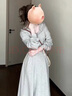 圣保美灰色連帽長(cháng)袖連衣裙秋冬季2025新款時(shí)尚女裝小個(gè)子韓系衛衣長(cháng)裙子 灰色 S 碼 曬單實(shí)拍圖