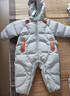 英氏（YEEHOO）嬰兒羽絨連體衣秋冬加厚保暖新生兒外出服寶寶連帽超韌絨羽絨冬季 星光灰 80 cm （建議9-18個(gè)月） 曬單實(shí)拍圖