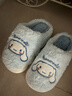 Hello Kitty女童棉拖鞋兒童冬季室內家居鞋小孩親子暖拖鞋 天藍 37-38碼  曬單實(shí)拍圖