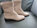 NINE WEST厚底切爾西靴女2026秋冬女靴新款百搭短靴女時(shí)尚馬丁靴女 卡其色 36 曬單實(shí)拍圖
