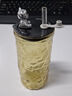 玻璃吸管水杯新款高顏值小熊吸管杯辦公室家用鉆石杯可愛(ài)創(chuàng  )意杯子 鉆石小熊【茶色】 330ml 曬單實(shí)拍圖