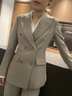 BAFEIYA高端西裝套裝女2025秋冬新款韓版時(shí)尚干練總裁通勤職業(yè)裝氣質(zhì)工裝 灰駝色長(cháng)袖西裝+闊腿褲 M 曬單實(shí)拍圖