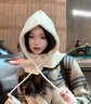趣木也韓國巴拉克拉法帽子冬季保暖圍脖一體情侶圍巾護耳毛線(xiàn)帽毛線(xiàn)針織 寬松一體【潮流灰】 曬單實(shí)拍圖