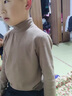 艾卡諾 I.KARNOW兒童半高領(lǐng)德絨打底衫男童加絨加厚保暖內衣大童秋衣冬季內搭上衣 8152駝色1件（厚暖半高領(lǐng)）德絨面料 130 曬單實(shí)拍圖