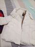 妃莉杋（FeiLiFan）羽絨棉服女短款2025新款冬季韓版撞色小個(gè)子時(shí)尚洋氣加厚棉襖外套 米白色 M （100-115斤） 曬單實(shí)拍圖