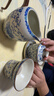 不拙汝窯三才蓋碗青花瓷茶碗防燙茶具分茶器帶茶漏過(guò)濾網(wǎng)蓋碗三件套 曬單實(shí)拍圖
