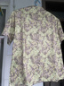 歐妤冰絲短袖t恤女夏季女裝新款寬松百搭顯瘦半高領(lǐng)休閑上衣打底衫 短袖淺黃碎花 XL 建議110-120斤 曬單實(shí)拍圖