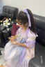 妮莎倍兒女童漢服夏季2025新款兒童古風(fēng)超仙唐裝女孩古裝 紫色 160 曬單實(shí)拍圖