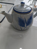 述意 陶瓷大茶壺手繪復古青花粗陶提梁壺餐廳泡茶壺家用開(kāi)水涼水壺 手柄壺蘆葦1升(有濾網(wǎng)) 曬單實(shí)拍圖