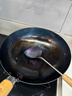 章丘鐵鍋正宗手工鍛打鐵鍋無(wú)涂層物理不粘鍋炒鍋老式家用炒菜鍋廚具輕音 標準版古法烤藍（已干燒） 32cm 曬單實(shí)拍圖
