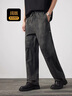 卡賓【復古洗水傘兵褲】卡賓戶(hù)外工裝休閑褲男2025秋季寬松直筒長(cháng)褲 煤黑色01 M /170/48 曬單實(shí)拍圖