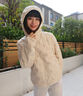雪中飛羽絨服女短款2025冬季韓版修身百搭輕薄90絨連帽外套奶油淺米XL 曬單實(shí)拍圖