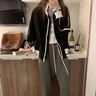 黑色運(yùn)動(dòng)夾克外套女春秋款棒球服歐美高街新款2024年 黑色 3XL 曬單實(shí)拍圖