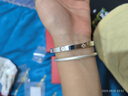 中國黃金（CHINA GOLD）古法銀手鐲女足銀實(shí)心素圈鐲子手環(huán)飾品教師節生日禮物送女友老婆 圈號54 古法素圈手鐲 25±1g 曬單實(shí)拍圖