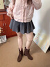 星期六品牌粗跟短靴女靴子2025秋冬季新款美拉德堆堆靴女西部牛仔馬丁靴 駝色 單層 SSD4116ECX 37 曬單實(shí)拍圖