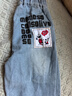 迪士尼（Disney）春秋新款男童寶寶小童長(cháng)褲女孩洋氣寬松潮流帥氣直筒褲兒童牛仔褲 印花牛仔褲 110 曬單實(shí)拍圖