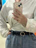 HG腰帶女士皮帶細款褲腰帶時(shí)尚百搭配牛仔褲高級感裝飾針扣小眾顯瘦 黑色（105cm) 曬單實(shí)拍圖