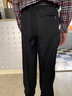 羅蒙（ROMON）春秋季中老年男士松緊褲加肥加大碼寬松高腰直筒休閑褲肥佬爸爸褲 黑灰色 4XL【165斤左右】 曬單實(shí)拍圖