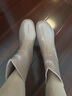 上?；亓?23短筒雨鞋女防水防滑pvc耐磨雨靴塑膠防摔中筒女款批發(fā) 523卡其色 36 曬單實(shí)拍圖