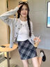 浪莎格子半身裙女2025秋冬新款毛呢包臀裙性感a字短裙修身顯瘦打底裙 深灰小格 【親膚毛呢 自帶內(nèi)襯】 L 【體重111-125斤腰圍72CM臀圍96CM】 曬單實(shí)拍圖