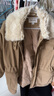 UR2025冬季新款女裝休閑復古工裝風(fēng)羊羔毛領(lǐng)羽絨服UYL150036+ 卡其 (偏寬松) M 曬單實(shí)拍圖
