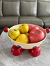 兼至水果盤(pán)高級感水果拼盤(pán)家用客廳帶蓋干果盤(pán)零食盤(pán)湯鍋收納盒托盤(pán)子 無(wú)蓋款【白+紅 】升級加厚 | 瀝水底座 曬單實(shí)拍圖
