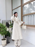 艾萊依【宋佳同款】鵝絨服女2025新款氣質(zhì)風衣羽絨服可脫卸圍巾長款外套 乳灰米-升級款 S 【建議110-130斤】155 曬單實拍圖