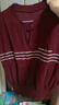 歌莉婭天絲T恤女初夏穿搭2025新款設計感條紋針織衫上衣1E5J5G300 91R酒紅 S 曬單實(shí)拍圖