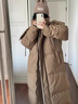 BKMR東北旅游寬松連帽白鴨羽絨服女子冬季哈爾濱零下長(cháng)及膝厚面包外套 卡其色新國標90白鴨絨 XS 建議80斤-105斤 曬單實(shí)拍圖