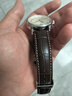 浪琴真皮表帶原裝名匠L2瑰麗軍旗L4律雅康卡斯嘉蘭蝴蝶扣皮帶20mm LQ-棕色白線(xiàn)-銀蝴蝶扣 20MM 曬單實(shí)拍圖