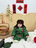迪士尼（Disney）軍大衣兒童套裝加絨軍綠色嬰兒棉衣加厚寶寶棉服東北小孩冬季衣服 軍大衣_分體款送帽子包包 90 cm 建議22-26斤 曬單實(shí)拍圖