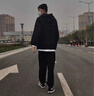 啄木鳥(niǎo)褲子男士運動(dòng)休閑褲秋季裝新款寬松大碼束腳褲垂感男生衛長(cháng)褲 黑色（松緊束腳） XL 碼（110斤-145斤） 曬單實(shí)拍圖