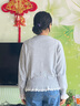 伊芙麗（eifini）伊芙麗精致蕾絲設計氣質(zhì)針織開(kāi)衫女上衣2025春季新款 灰色 S 80-105斤 曬單實(shí)拍圖