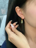 老鳳祥玉露凝青純銀耳釘女耳環(huán)中式古典耳新年圣誕節生日禮物送女友老婆 玉露凝青耳釘-品牌禮盒 曬單實(shí)拍圖