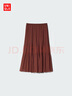 優(yōu)衣庫偏短款女裝雪紡長(cháng)裙層疊半身裙裙子480747 37 栗色 S /155/64A 曬單實(shí)拍圖