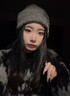 邦帛世堆堆帽女秋冬季韓版時(shí)尚百搭大頭圍保暖加厚顯臉小套頭帽子男 堆堆帽-灰色 曬單實(shí)拍圖