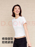 森馬（Semir）涼感T|短袖T恤女短款刺繡修身2025基礎(chǔ)圓領(lǐng)正肩夏裝109325100007 曬單實拍圖