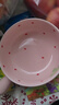 草莓陶瓷碗勺家用高顏值米飯碗少女心甜品碗釉下彩餐具套裝 【1個(gè)裝】淺粉草莓手柄碗 曬單實(shí)拍圖