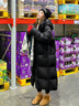 韓璐嬌（hanlujiao）黑金羽絨棉服女2025年冬季新款韓版寬松長(cháng)款過(guò)膝棉衣加厚棉襖外套 黑色（升級加厚款） M 【建議105-120斤】 曬單實(shí)拍圖
