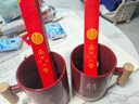CKULH德國結婚牙刷杯子套裝牙杯一對紅色漱口杯陪嫁洗漱杯牙缸牙刷 (贈牙刷一對)滿(mǎn)心歡囍木柄對杯 曬單實(shí)拍圖