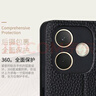 豪丫OPPO A5Pro(5g)手機殼翻蓋A5鏡頭精孔全包A5活力版前搭磁吸扣A5X硅膠套防摔保護仿真牛皮 A5活力版 【荔枝皮紋(黑)】 曬單實(shí)拍圖