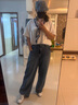 優(yōu)衣庫女裝男裝寬松廓形牛仔褲/彎刀鐮刀褲子25秋冬新款479000 67 海藍(lán)色 23 /150/58A 曬單實拍圖