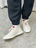 零度尚品男鞋休閑鞋男秋季新款真皮透氣休閑皮鞋百搭小白鞋防滑運動(dòng)板鞋男 白紅 標準皮鞋碼 41 曬單實(shí)拍圖
