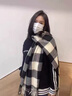 恒源祥圍巾男女 2025秋冬新款羊毛格子保暖格紋披肩圍脖 駝黑(出口原單)羊毛材質(zhì)請輕柔手 曬單實(shí)拍圖