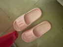 潔麗雅拖鞋女夏季室內家居家用浴室洗澡防滑防臭EVA情侶靜音涼拖鞋男夏 粉色【抗菌升級款】 38-39 （適合37-38碼） 曬單實(shí)拍圖