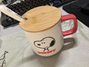 史努比（SNOOPY）陶瓷馬克杯帶蓋勺家用早餐杯男女士辦公室咖啡杯卡通情侶喝水杯子 曬單實(shí)拍圖