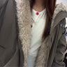 BONELESS【蔡徐坤同款】拼接毛邊立領(lǐng)派克棉服寬松冬季保暖棉衣 咖褐色 M 曬單實(shí)拍圖