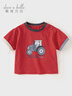 戴維貝拉（DAVE＆BELLA）男童短袖t恤卡通兒童上衣純棉寶寶衣服夏季新款小童打底衫 紅色【現貨】 100 cm（建議身高90-100cm） cm（建議身高90-100cm） 曬單實(shí)拍圖